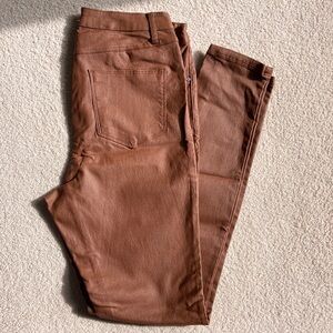 Brown Faux Leather Skinny Pants